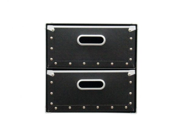 画像3: 硬質パルプボックス　２段引出　ブラック (3)