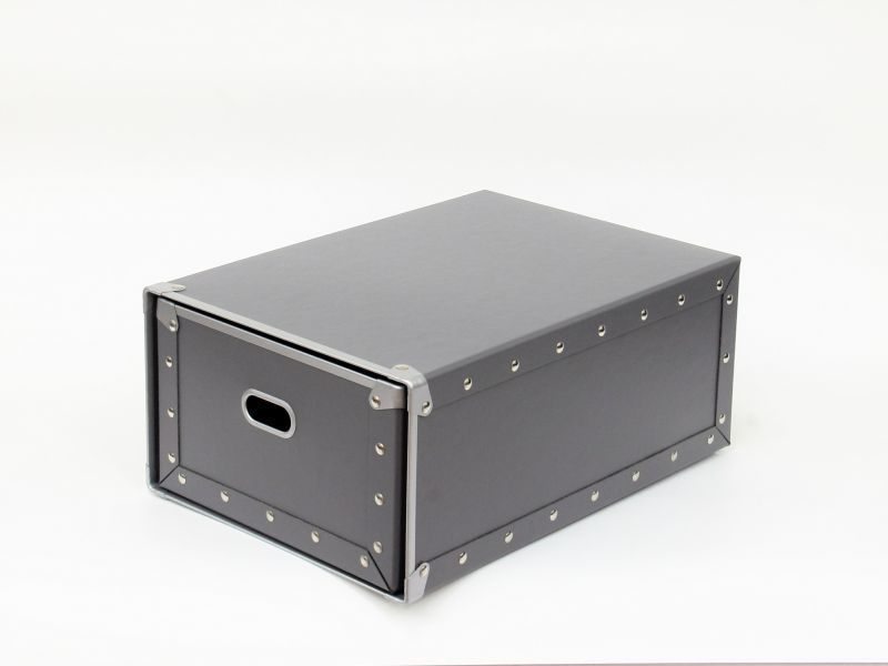 硬質パルプボックス 引出式 グレー - 安達紙器工業株式会社